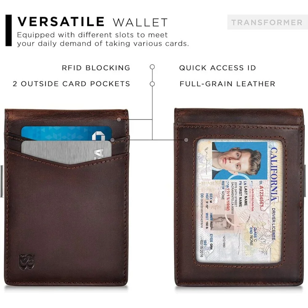 Mens Wallets slim Front Pocket RFID Blocking Card Holder Minimalist Mini